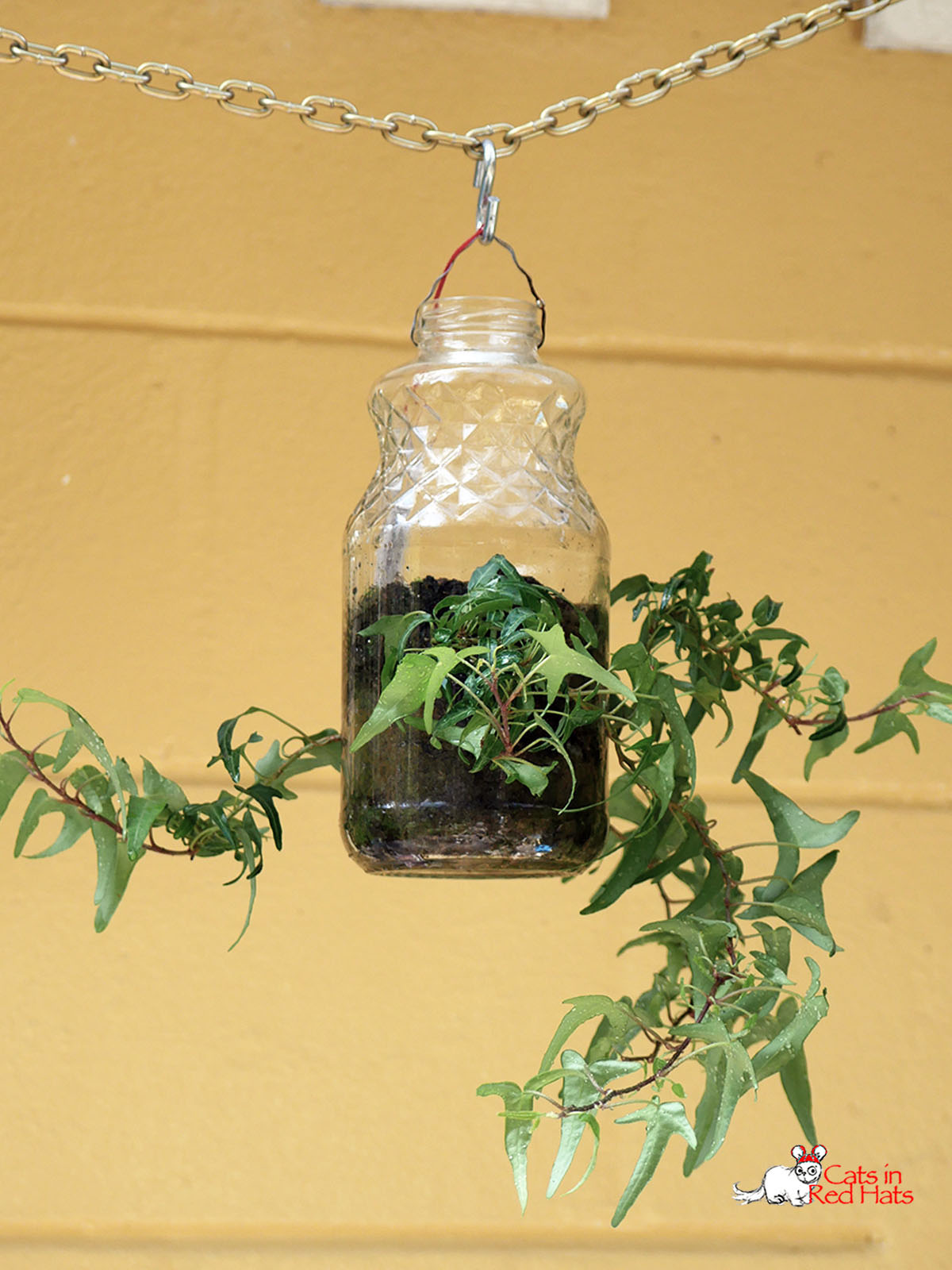 Decorative Jar with holes in sides for plants